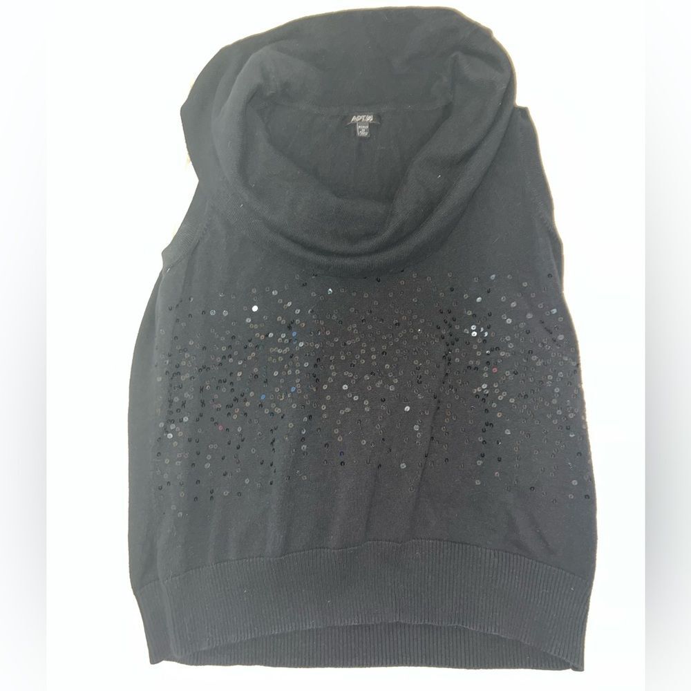Apt. 9 Black Cowl Neck Sweater with Sequin Accents